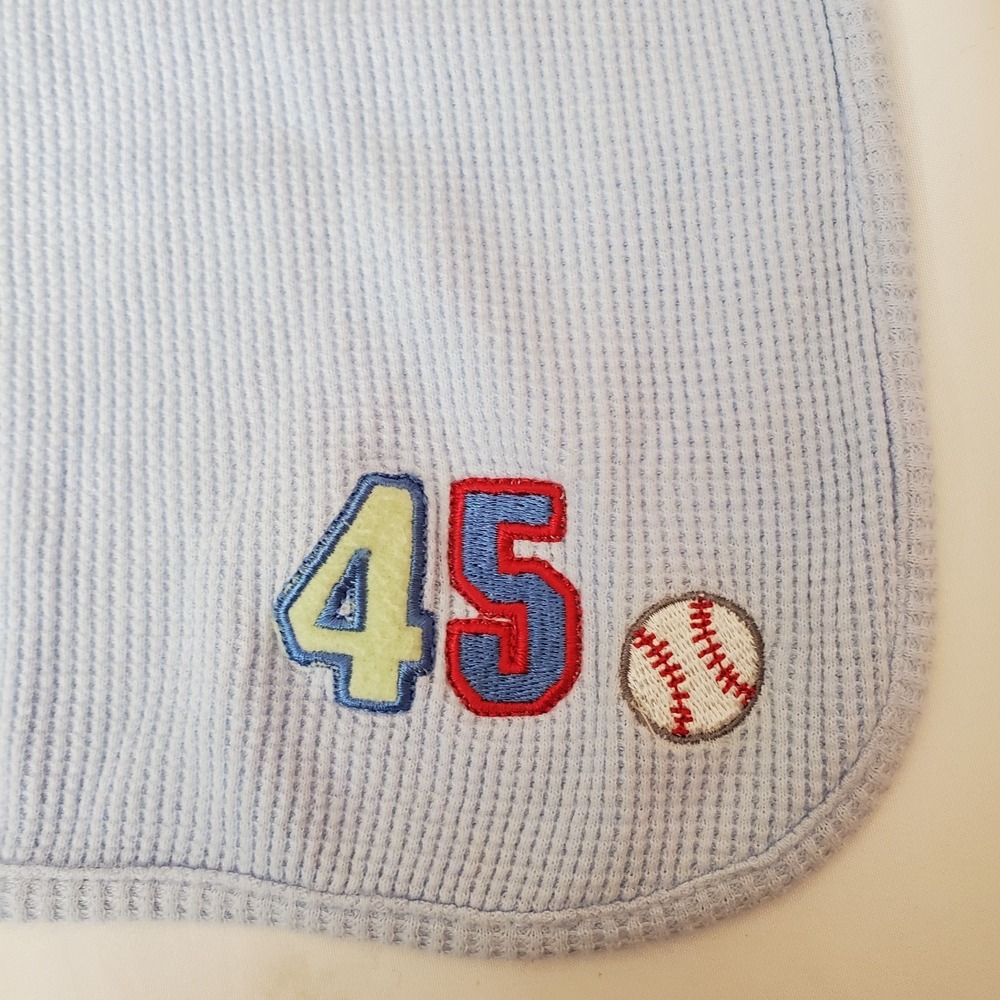 Baby Connection 45 Baseball Baby Blanket Thermal Waffle‎ Weave Blue Red Green